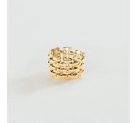 Anillo Ancho Minuit - Dorado - Aleación metal con baño de oro 750/1000 - Talla : PM - Agatha Paris