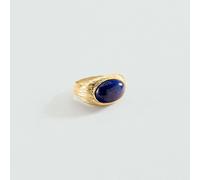 Anillo Ancho Petra - Lapis / Oro - Lapislázuli - Aleación metal con baño de oro 750/1000 - Talla : 52 - Agatha Paris