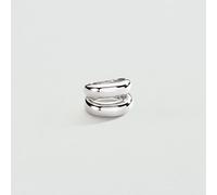 Anillo Ancho Rue De Seine - Plata - Plata de ley 925/1000 con baño de rodio - Talla : 54 - Agatha Paris