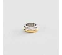 Anillo Ancho Rue De Seine - Plateado / Dorado - Plata 925/1000 con baño de oro 750/1000 - Talla : 52 - Agatha Paris