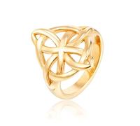 Anillo Anillos Mujer Hombre Rings Anillo De Flor Tejida Hueca Con Nudo Celta Cruzado Para Mujeres Y Hombres, Anillos De Buena Suerte, Joyería Vikinga, Amuleto, Color Dorado 11