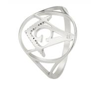 Anillo Anillos Mujer Hombre Rings Anillo De Sello Masónico Para Mujeres Y Hombres, Con Símbolo De Brújula Y Letra G, Joyería Religiosa Masónica, Color Plata 7