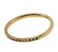 Anillo apilable de acero de titanio chapado en oro de 18 quilates con circonita cúbica de medio círculo para mujer, joyería de hueso brillante para nudillos, 9, Chapado en oro de 18 quilates