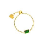 Anillo apilable de eslabones de cadena de circonita cúbica para mujer, acero inoxidable, rectangular, cuadrado, ajustable, cola, cola, dedo, colgante, amor, corazón, borla, promesa, eternidad, anillos