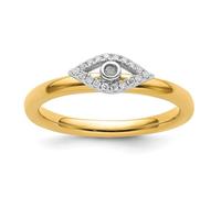 Anillo apilable de plata de ley 925 con diamantes de mal de ojo, regalo de joyería para mamá, US 9 | EU 60 | DE 19 | JP 18 | UK R 3/4, Piedra preciosa. Metal Diamante Piedra preciosa metal, Diamante