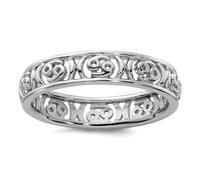 Anillo apilable de plata de ley 925 con diseño del zodiaco del cáncer, regalo de joyería para mamá, US 10 | EU 62.5 | DE 20 | JP 20 | UK T 1/2, Metal Plata Plata de ley, Sin piedras preciosas