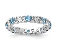 Anillo apilable de plata de ley 925 con topacio azul, regalo de joyería para mamá, US 5 | EU 49.75 | DE 15.75 | JP 9 | UK J 1/2, Piedra preciosa. Metal Topacio azul Piedra preciosa metal, Topacio azul