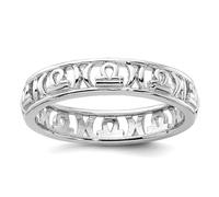 Anillo apilable de plata de ley 925 del zodiaco Libra, regalo de joyería para mamá, US 8 | EU 57.75 | DE 18 | JP 16 | UK Q, Metal Plata Plata de ley, Sin piedras preciosas