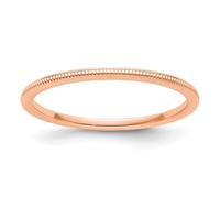 Anillo apilable Milgrain de 14 quilates, 1,2 mm, regalo de joyería para mujer. Rango de opciones de tamaño del anillo: H a T, US 8.5 | EU 58.75 | DE 18.5 | JP 17 | UK Q 3/4, Metal, Sin piedras