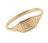 Anillo arquitectónico vanguardista de origami, diseño multifacético, acero de titanio, chapado en oro, joyería de regalo para mujer, 7, Chapado en oro de 18 quilates