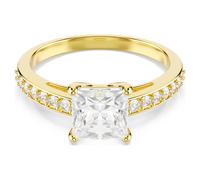 Anillo Attract, Talla cuadrada, Pavé, Blanco, Acabado en oro de 18 quilates 58