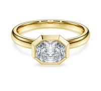Anillo bisel Octagon, Diamantes creados en laboratorio (peso total de 1,0 quilates), Forma octagonal, Oro amarillo de 18 quilates 52