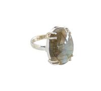 Anillo cabujón labradorita, anillo de plata 925, anillo hecho a mano, anillo talla 7.25 USA, gema, labradorita llamativo
