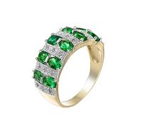 Anillo caja Anillos completo circón anillo señoras joyería anillos en para las mujeres tamaño 6 10 organizador Cosas Anillos, 9, copper, Ninguna piedra preciosa