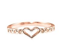 Anillo calado con corazón de amor, joyería de diamantes en forma de corazón para mujer, elegante y romántica joyería de boda