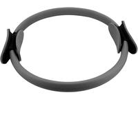 Anillo circular de pilates, anillo de fitness, círculo mágico de 38 cm, anillo de yoga de doble agarre, círculo de resistencia para muslos y piernas, fitness, color gris