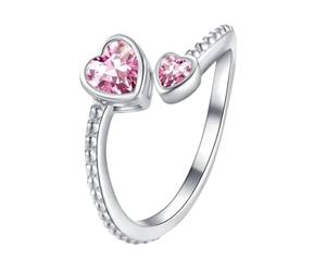 Anillo Clavos Anillos Anillo para niña de plata de ley 925 con nacimiento para mujer Anillo ajustable de corazón abierto Banda del mes para adolescentes Regalos de cumpleaños Anillos Cosas Joyería, A