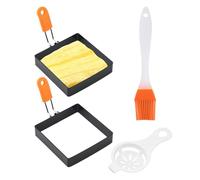 Anillo Cocinar Huevos - Fritos,Anillos Para Freír Huevos | Moldes Para Huevos Para Freír,Anillo Cuadrado Para Freír Huevos, Anillos Para Cocinar Huevos Con Mango De Silicona, Anillo Antiadherente D
