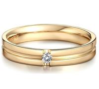 Anillo Compromiso Oro 18K, Anillo Promesa Hombre Blanco 0.3 Kilates Diamante Creado En Laboratorio Clásico Oro Talla 25