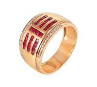 Anillo Compromiso Oro 18K, Anillos Mujer Retro Rojo 0.71 Kilates Ruby Creado En Laboratorio Remo de Ejercicios Oro Rosa 750 con Moissanita Talla 22