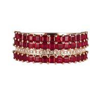 Anillo Compromiso Oro Amarillo, Anillos Mujer Rojo 2.4 Kilates Ruby Creado En Laboratorio Remo de Ejercicios Oro Amarillo de 18 Quilates con Moissanita Talla 11