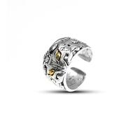 Anillo con adorno, anillo de apertura chino budista Sutra de corazón vintage, anillo de dedo con bendición de Buda, dragón y loto para hombres y mujeres, joyería