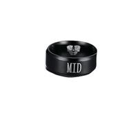 Anillo con adorno, anillo periférico de anime para hombres y mujeres, anillo LOL de acero inoxidable negro, anillo de equipo, soporte medio de ADC de la jungla superior grabado