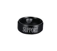 Anillo con adorno, anillo periférico de anime para hombres y mujeres, anillo LOL de acero inoxidable negro, anillo de equipo, soporte medio de ADC de la jungla superior grabado
