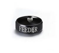 Anillo con adorno, anillo periférico de anime para hombres y mujeres, anillo LOL de acero inoxidable negro, anillo de equipo, soporte medio de ADC de la jungla superior grabado