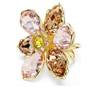 Anillo con motivo Idyllia, Tallas mixtas, Flor, Multicolor, Acabado en oro de 18 quilates 50