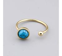 Anillo Con Piedra Preciosa, Anillo Esférico Dorado Ajustable 7 Chakras Turquesa Ajustable Anillo De Cristal Abierto Anillo De Eternidad Elegante Anillo De Propuesta De Energía Joyas Para Hombres M