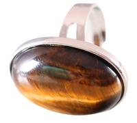 Anillo Con Piedra Preciosaanillo De Cristal Ajustable, Anillo Pesonalizado, Piedra De Ojo De Tigre Dorado Ovalada Grande, Anillo Abierto Ajustable, Anillo De Eternidad, Anillo De Piedras Preciosas D