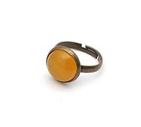 Anillo Con Piedra Preciosaanillo De Unión Simple Ajustable Piedra Naranja Redonda Anillo De Cristal Abierto Ajustable Anillo Vintage Energía 7 Chakras Propuesta Anillo Encanto Joyería Para Hombre