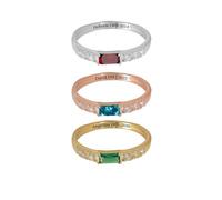 Anillo conmemorativo de piedra natal personalizable, regalo conmemorativo, anillo con nombre personalizado para mujeres, anillos de piedra natal personalizados, anillos de promesa grabados para ella