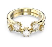 Anillo Constella, Conjunto (2), Talla redonda, Blanco, Acabado en oro de 18 quilates 52