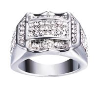 Anillo Cosas Joyas Hombre con cúbicos, estilo streetwear, chapado en oro y plata, para raperos y niños. Anillo punk de moda. Estuche de dardos de joyería, 12, Zinc alloy, Sin piedras preciosas