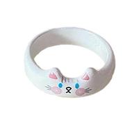 Anillo creativo de moda con forma de gato para mujer, hecho a mano, con temática de animales, elegante joyería de aleación, talla única, como se describe, como se describe