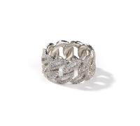 Anillo cubano para hombres de 14k Gold, banda de eternidad moissanita intemporal, regalo ideal para el caballero