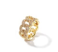 Anillo cubano para hombres de 14k Gold, banda de eternidad moissanita intemporal, regalo ideal para el caballero