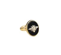 Anillo de abejas de piedra natural, gemas ovaladas, labradorita, cuarzo rosa, lapislázuli, anillo ajustable para mujer, joyería de verano, abeja de ágata negra, ajustable