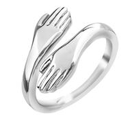 Anillo de abrazo para mujeres y hombres, ajustable, con las manos abiertas, anillos inspiradores de motivación, anillo de pulgar abierto a mano, anillo de abrazo, anillo de compromiso de amor, promesa