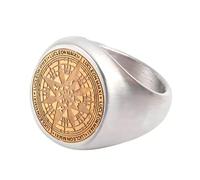 Anillo de acero de titanio con brújula vintage para hombre, estilo punk, gótico, joyería náutica, regalo de aventura al aire libre, 12, acero de titanio