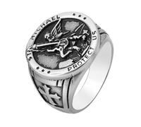Anillo de acero de titanio con diseño de mitología griega para hombre, accesorios de acero inoxidable, estilo gótico moderno, 9