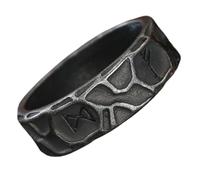 Anillo de acero inoxidable con alfabeto de runas, estilo vikingo nórdico, anillo de anciano Futhark personalizado regalo para hombres, 11, Acero inoxidable