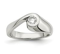 Anillo de Acero Inoxidable con circonita cúbica, joyería de Moda para Mujer