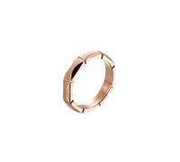Anillo de acero inoxidable con patrón geométrico de 4 mm con ranuras, para mujer, Sin piedras preciosas