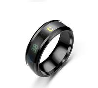 Anillo de acero inoxidable de moda con pantalla de temperatura cambiante de color para hombres y mujeres, accesorios de desgaste diario