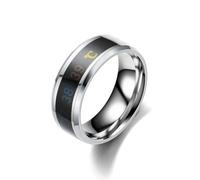 Anillo de acero inoxidable de moda con pantalla de temperatura cambiante de color para hombres y mujeres, accesorios de desgaste diario