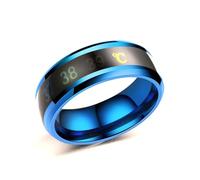 Anillo de acero inoxidable de moda con pantalla de temperatura cambiante de color para hombres y mujeres, accesorios de desgaste diario