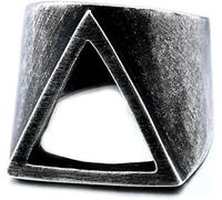 Anillo de acero inoxidable estilo punk vintage, simple, triangular, negro, accesorios de joyería para hombres